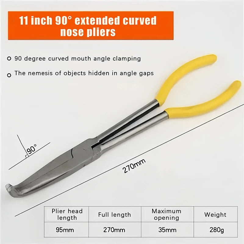 1Pc Premium Long Reach Spark Plug Pliers - Secure Ring Nose Design, Non-Slip Handles, Engine Maintenance Tool Efficient