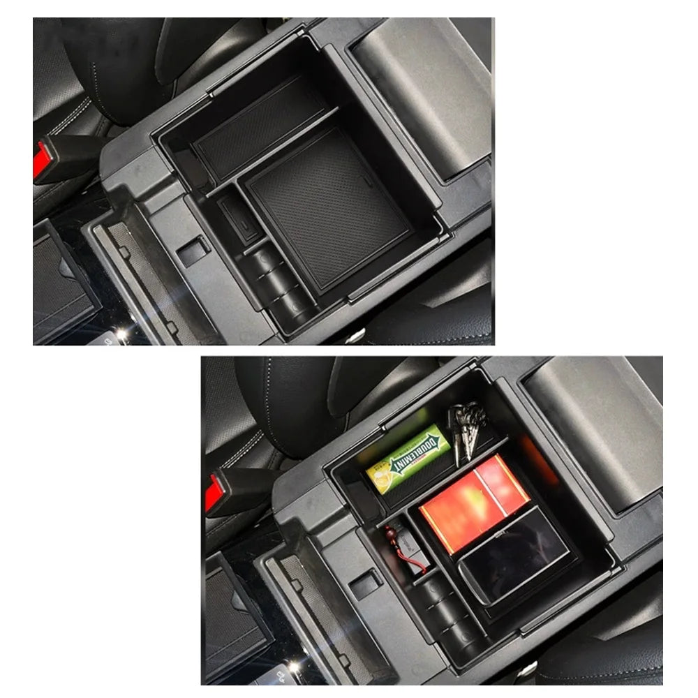 For Ford Explorer 2020 - 2026 Car Armrest Storage Box Interior Accessories Organizers Tray ABS