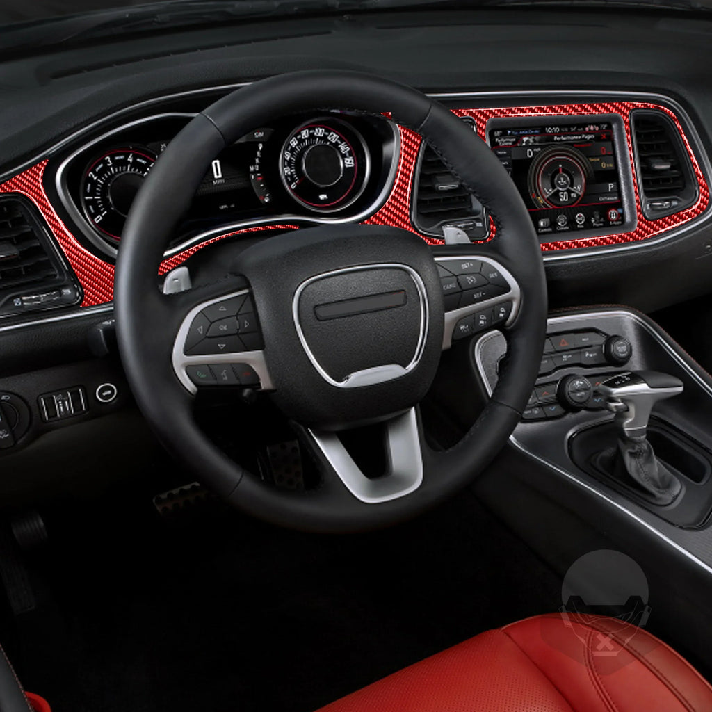For Dodge Challenger 2015-2020 Accessories Carbon Fiber Car Interior Speedometer Surround Panel Trim Sticker