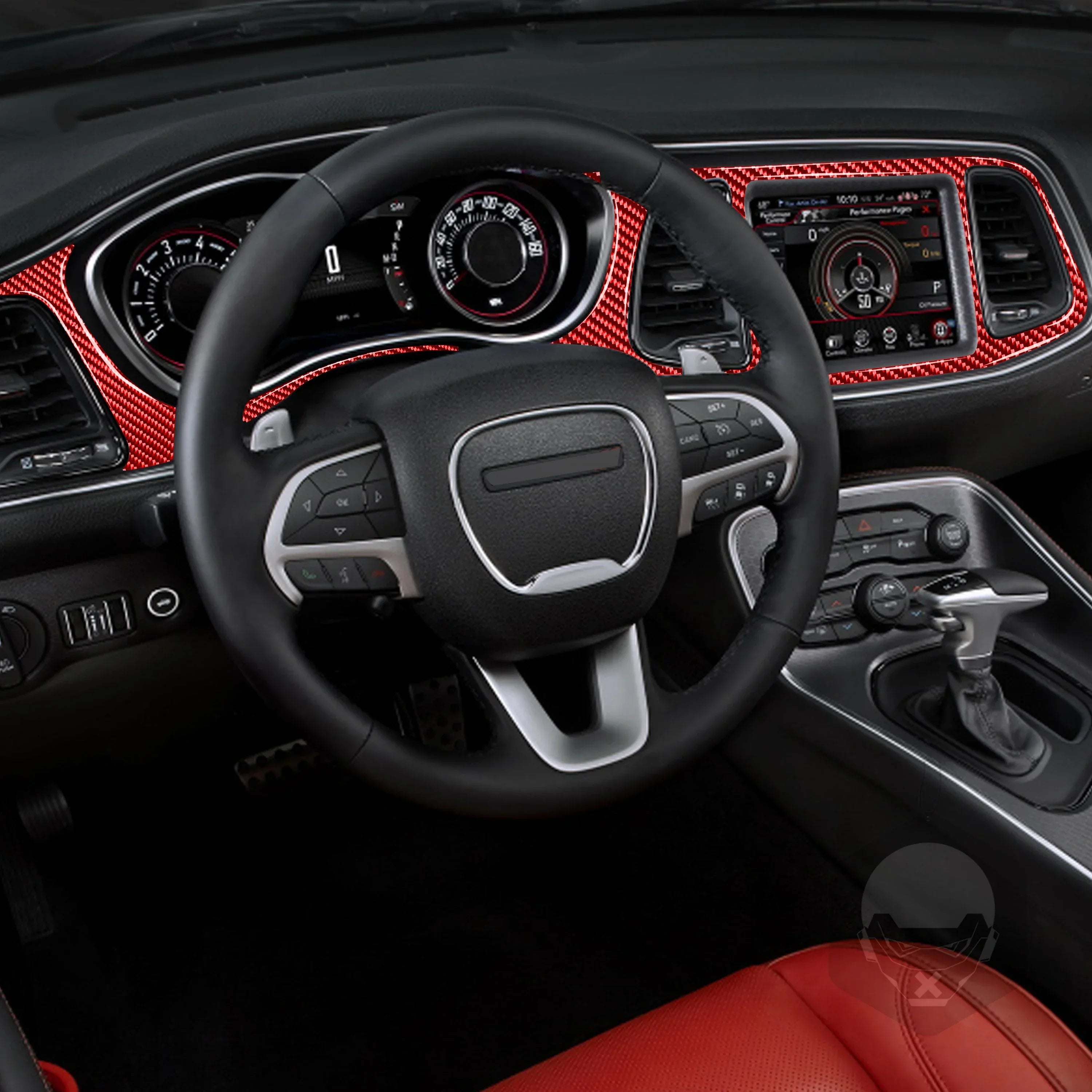 For Dodge Challenger 2015-2020 Accessories Carbon Fiber Car Interior Speedometer Surround Panel Trim Sticker