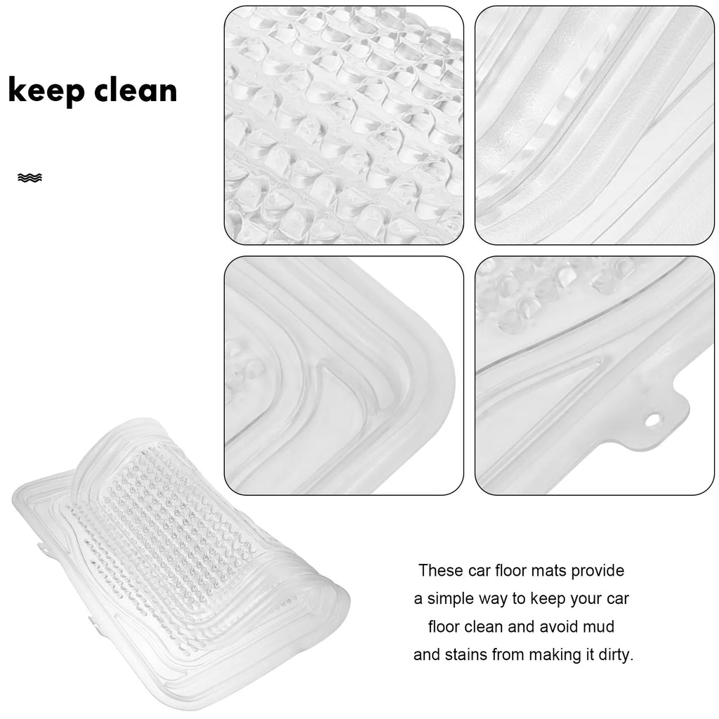 Car Floor Mat Transparent Silicone Foot Mats Car Floor Mats For Front Seat Easy To Clean Pvc Soft Gel Car Accessories Full Sets