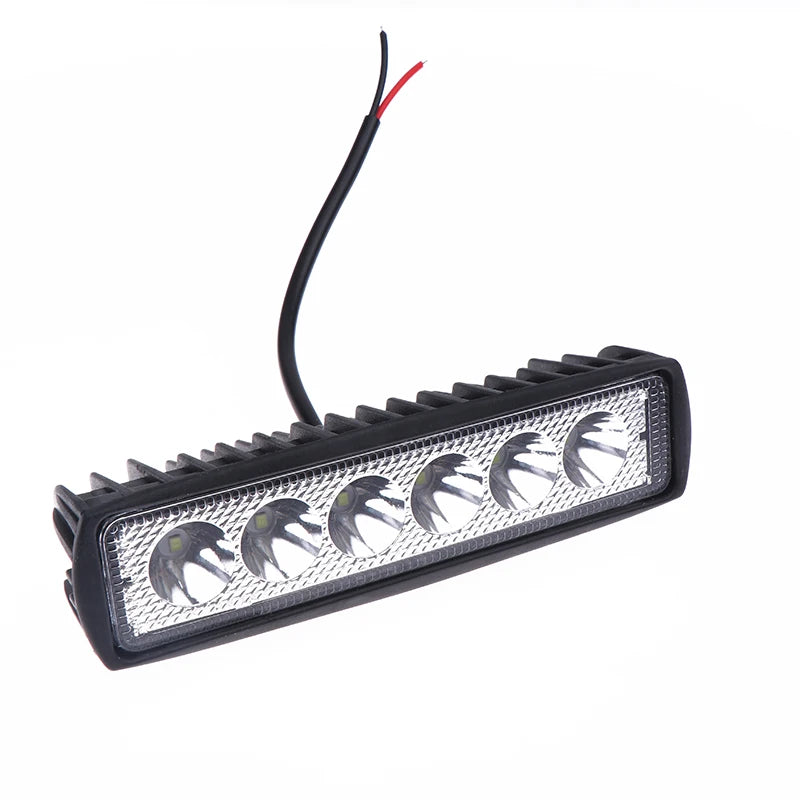 Hot Sale Car LED Light Bar 12V 18W 6000K Work Light For Car Motorcycle Truck Trailer Offroad Headlights Driving Light