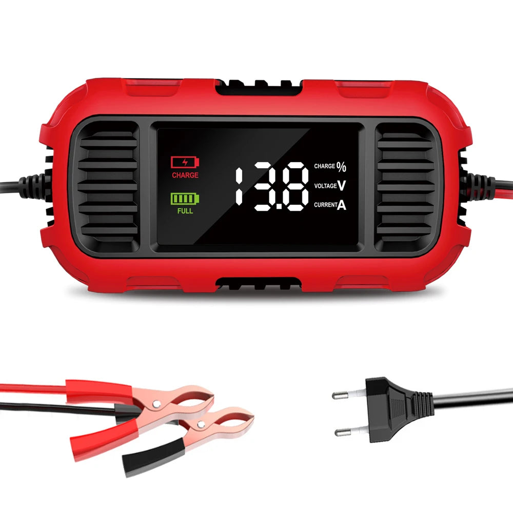 Smart Battery Charger For Lead-Acid Battery Charger Digital For Car Motorcycle Scooter Battery Charging Battery Maintenance