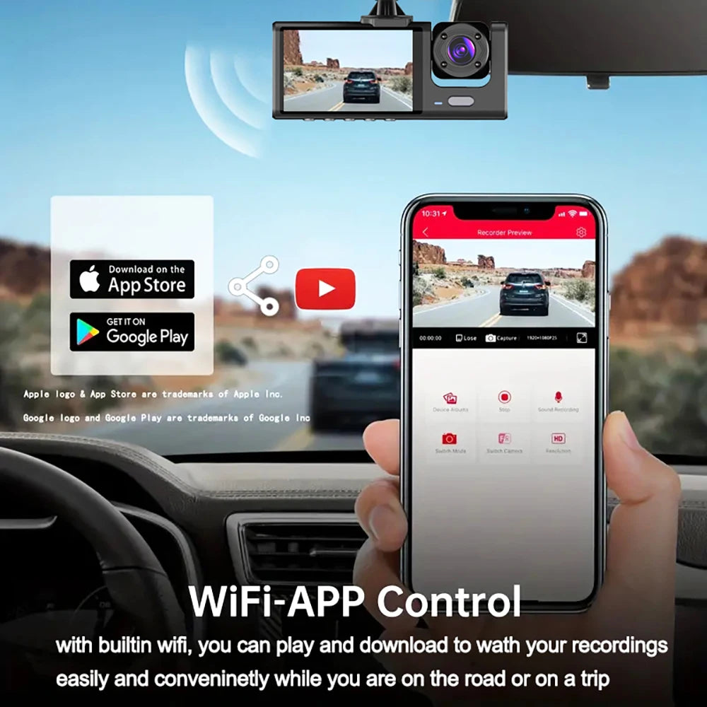 Car DVR WiFi Full HD 1080P Dash Cam Rear View Car Camera Car Video Recorder Parking Monitor Night Vision Auto Black Box G-sensor