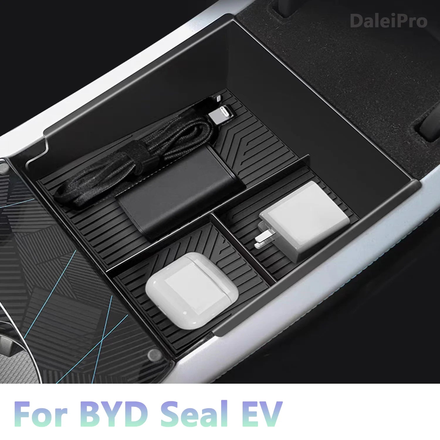 Car Center Console Organizer Tray For BYD Seal 2023 2024 Atto 4 EV Layered Storage Box Armrest Organizer Box TPE Car Accessories