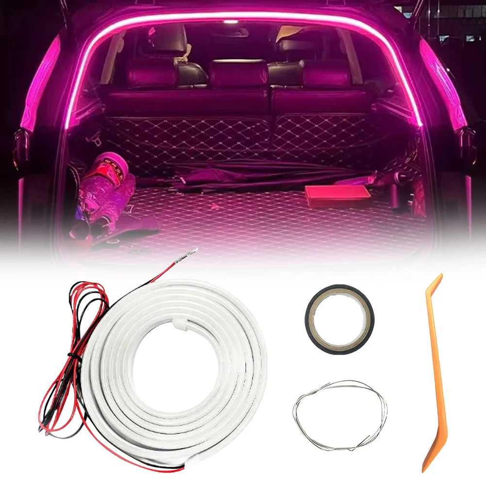 LED Car Trunk Light Strip Car High Brightness Trunk Lighting Ambient Light Interior Decor No Drilling Automatic Tail Box Light