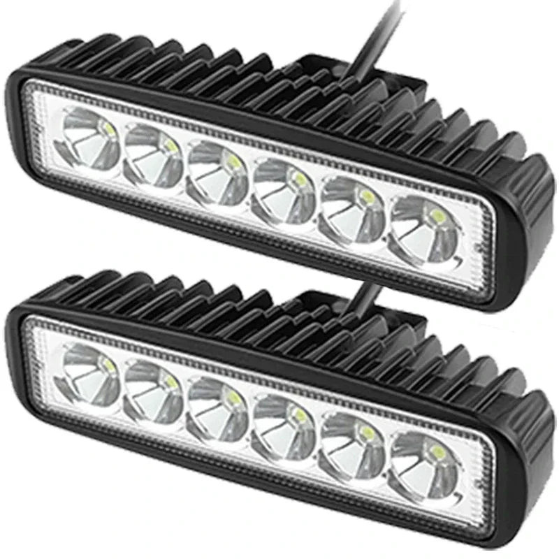 Car Work Light 6LED DRL Spotlight High Quality Waterproof Auto Offroad SUV Truck Universal Night Safety Driving Lamp 18W 12V