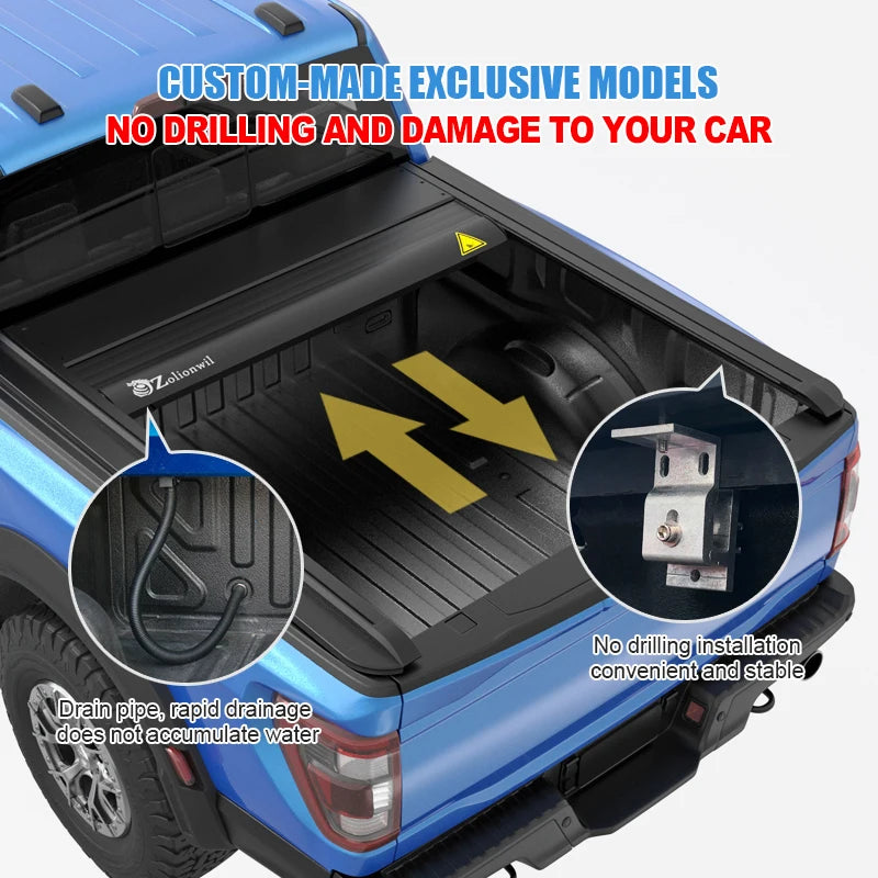 Electric Roller Tonneau Cover for Foton Tunland/G7/G9/YUTU E3/E5/E7 - Retractable Truck Bed Lid | Pickup Accessories