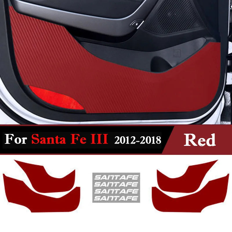 Car Inner Door Anti Kick Film Protective Anti-Scratch Cover For Hyundai Santa Fe III 2012 - 2017 2018 Auto Accessories Protector