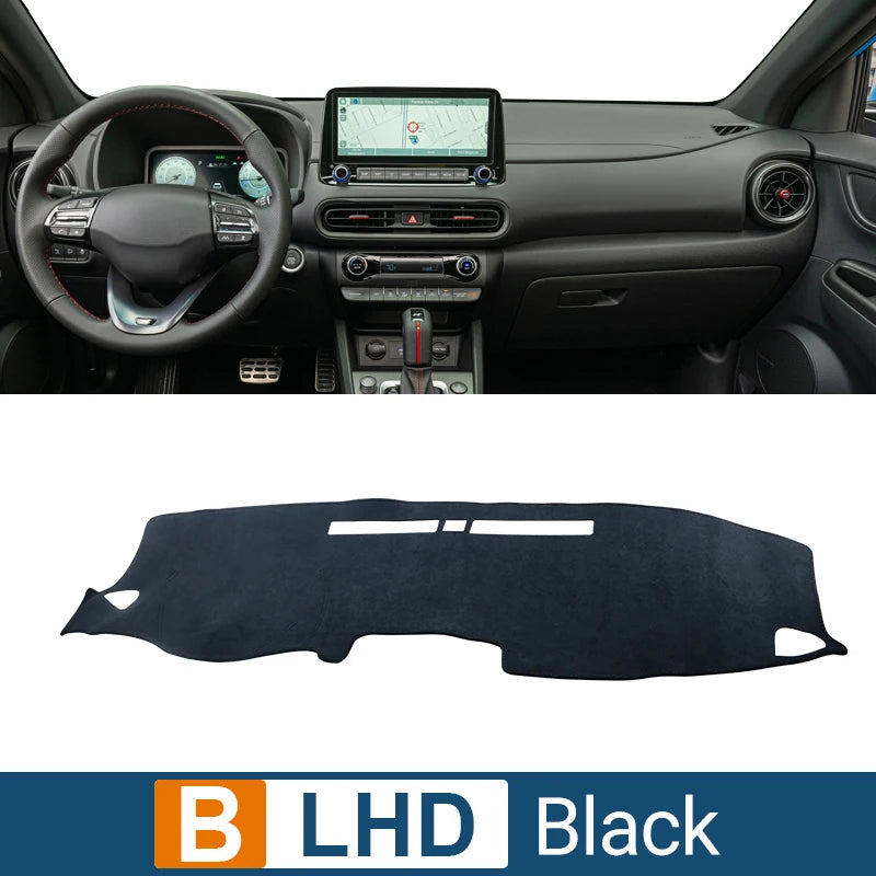 Car Accessories For Hyundai Kona N Line 2017 2018 2019 2020 2021 2022 Dashboard Cover Avoid Light Pad Sun Shade Anti-UV Carpets
