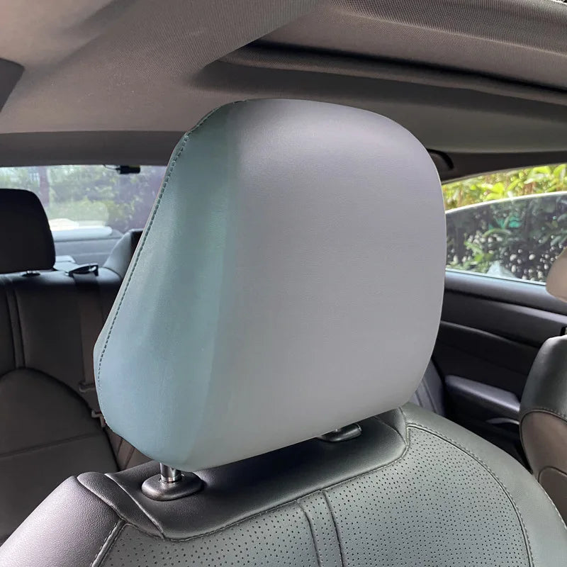Waterproof PU Leather Car Headrest Cover Universal Elastic Auto Pillowcase Front Seat Headrests Dust Cover Car Truck Accessories