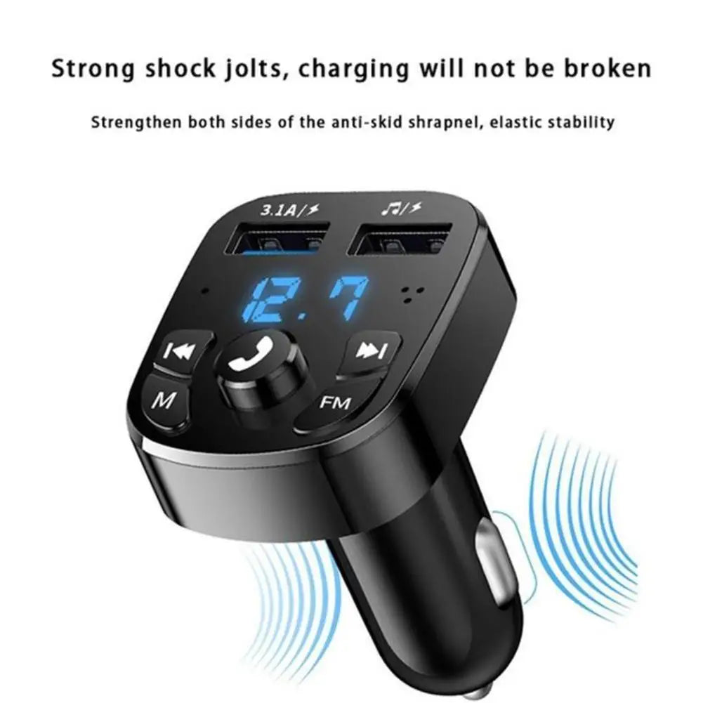 Car Charger FM Transmitter Bluetooth Audio Dual USB Car MP3 Player Autoradio Handsfree Charger 3.1A Fast Charger Car Accessories