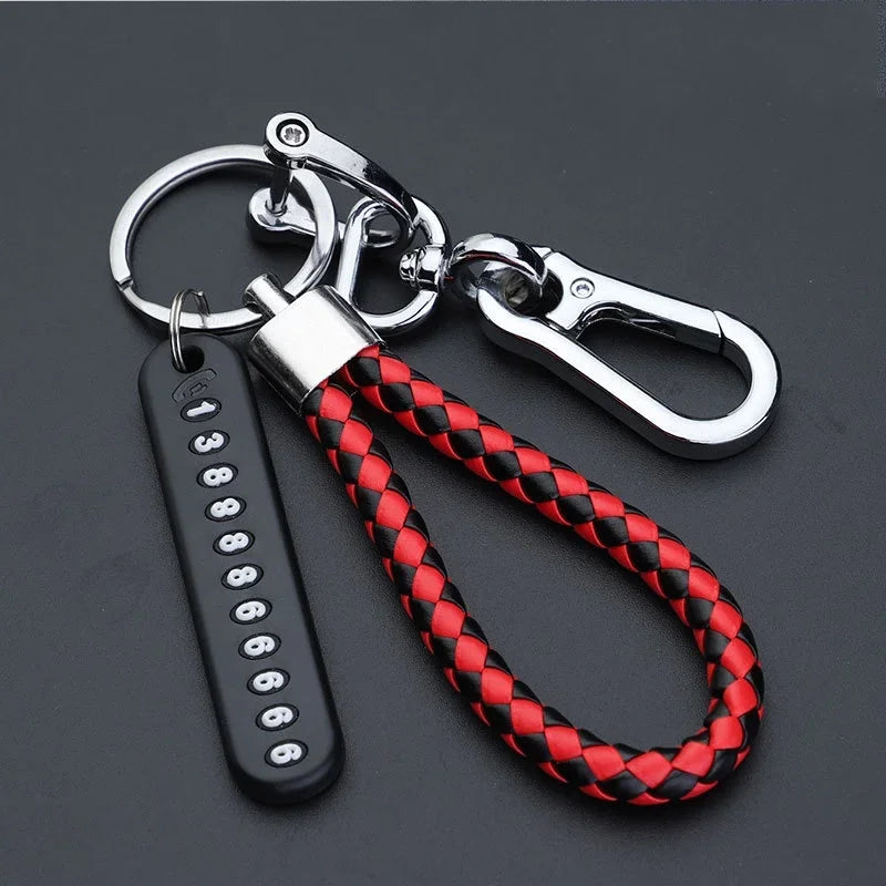 1pc Anti-Lost Car Keychain, Phone Number Card Keyring, Phone Number Plate, Lock Key Ring Auto Vehicle Key Chain, Car Accessories