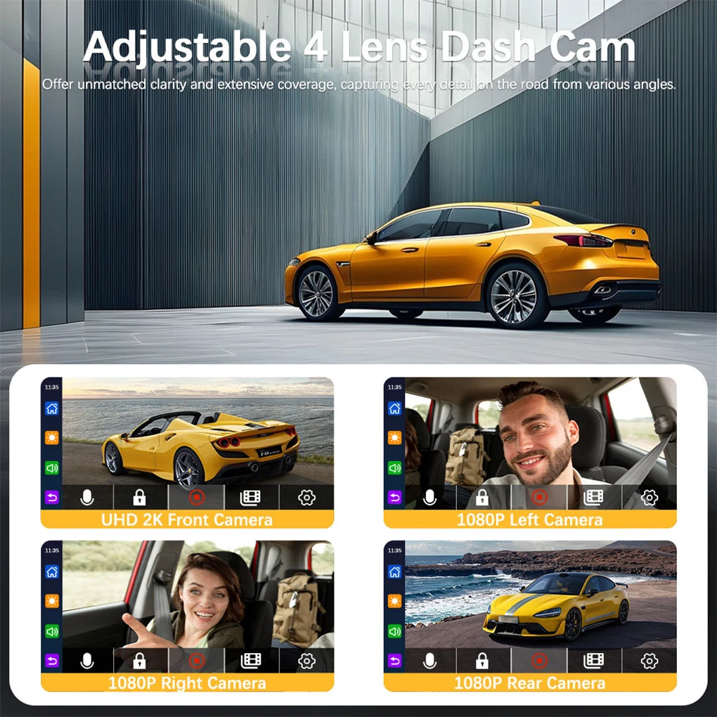 4 Camera 360 Degrees Car DVR 1080P Video Recorder WIFI Dash Cam Front right left Rear View camera 24h Parking Monitor