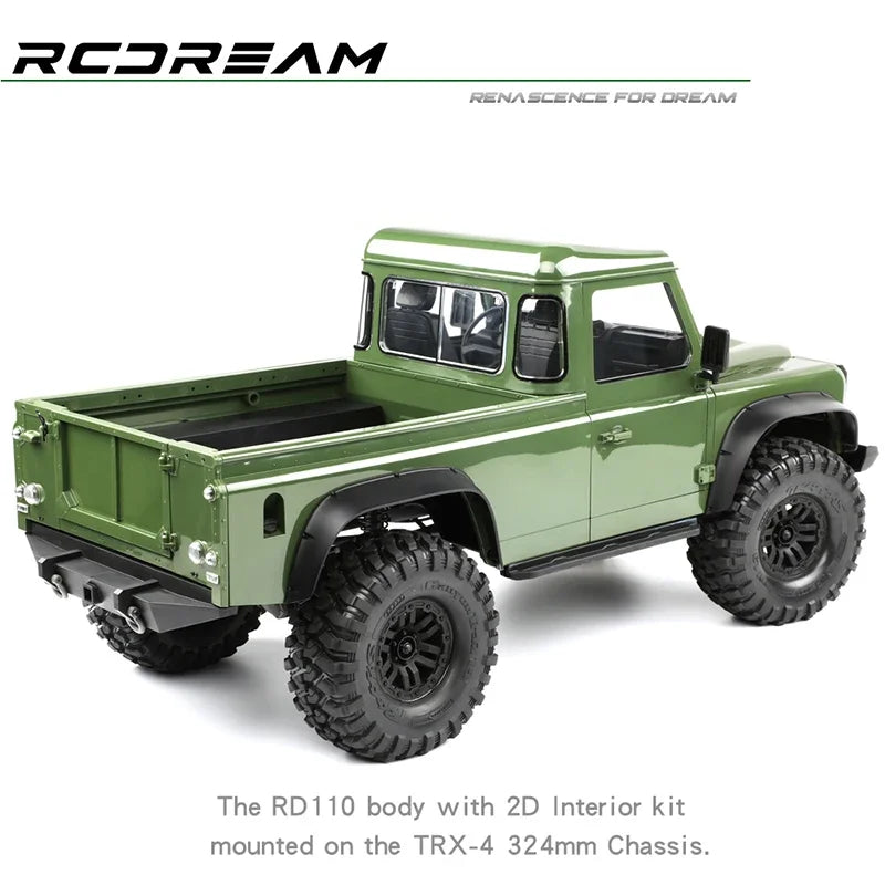TRX4 Wilderness Guardian RD110 Pickup Truck Shell 2 Doors 324mm Wheelbase for 1/10 RC Crawler Car Traxxas RCDream Defender Parts