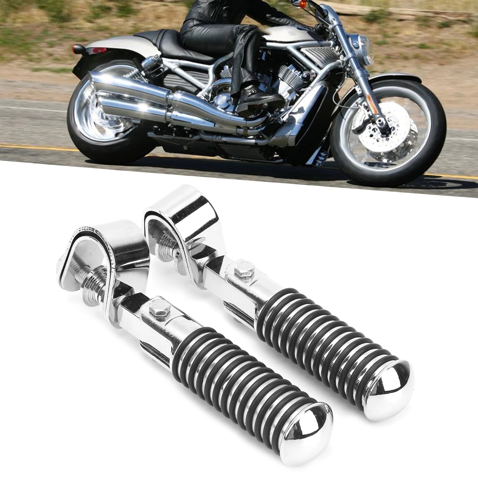 Engine Guard Footpegs Motorbike Parts Pair of Motorcycle Foot Pegs Clamp Footrest Mount for 1in Engine Crash Bar Guard Foot Pegs