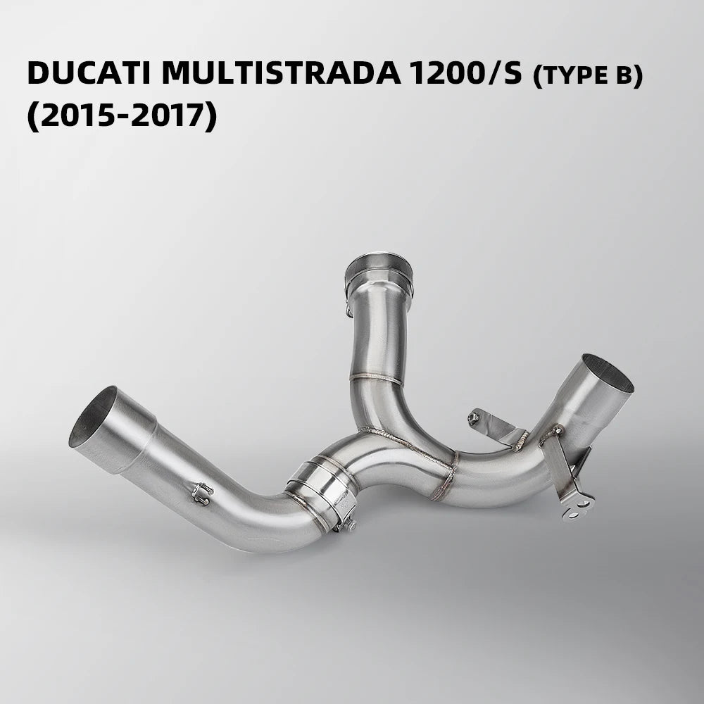 For Multistrada 1200 / S 2010 2011 2012-2014 MTS 1200 Escape Decat Pipe Motorcycle Exhaust Link Pipe Catalyst Delete Pipe