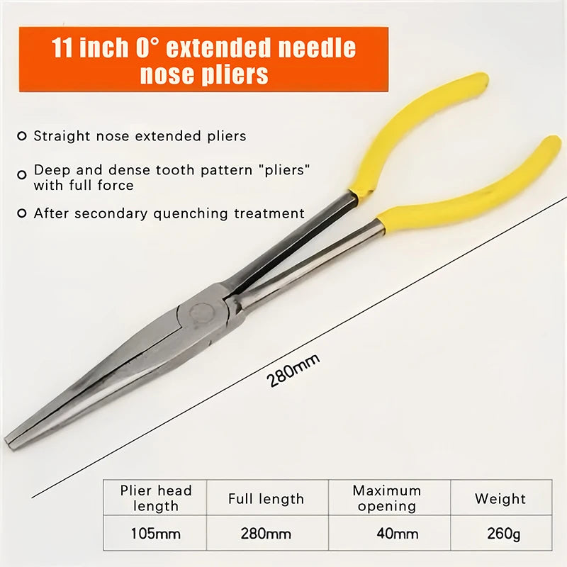 1Pc Premium Long Reach Spark Plug Pliers - Secure Ring Nose Design, Non-Slip Handles, Engine Maintenance Tool Efficient