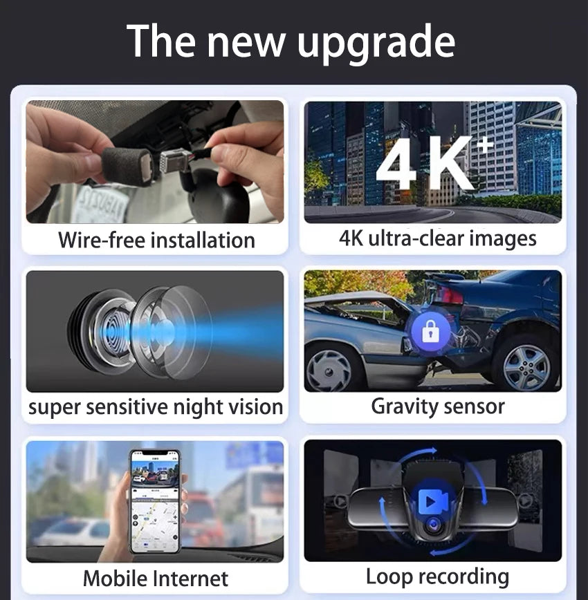4K Dashcam For VW For Volkswagen T-Roc T Roc Troc 2017 to 2024 2025,Wifi Dash Camera Dash Cam for Car Vehicle Video Recorder