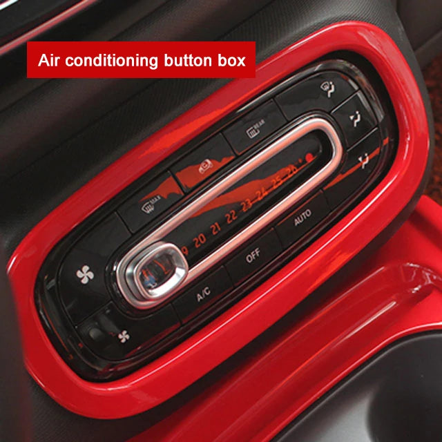 Car Red Interior Modified Steering Wheel Decoration Sticker For New Smart 453 Fortwo Forfour Car Accessories Styling