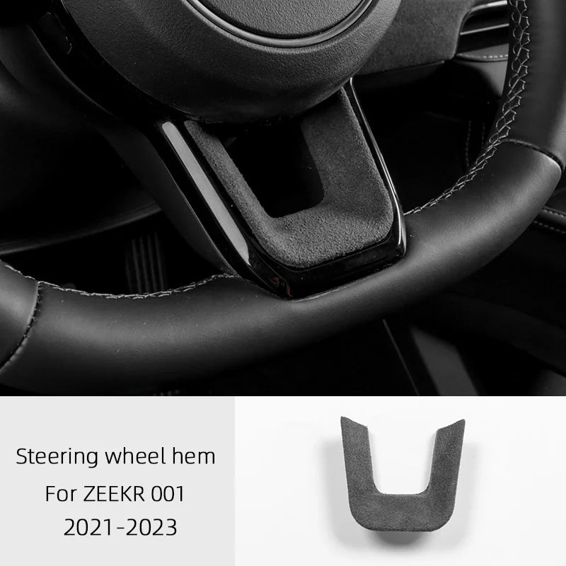 For ZEEKR 001 2021 2022 2023, A lcantara Car Interior Overlay Accessories Car Gear Shift Panel Armrest Lid Rear Air Outlet Frame