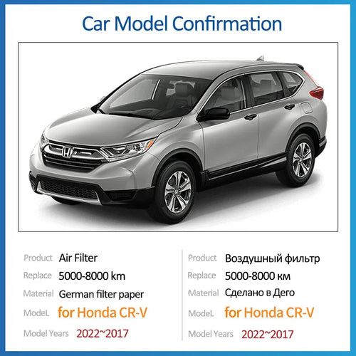 1.5T Turbo Engine Air Filter For Honda CR-V 5 CRV CR V 2019 2017~2022 2021 2020 Accessorie Intake Engine Conditioner Filter Grid
