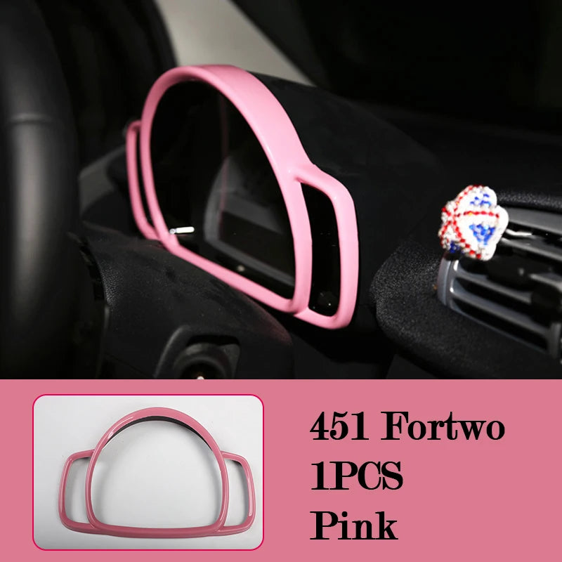 Car Interior Decoration Products ABS Protective Shell Pink Sticker For Mercedes Smart 451 Fortwo Car Modification Accessories