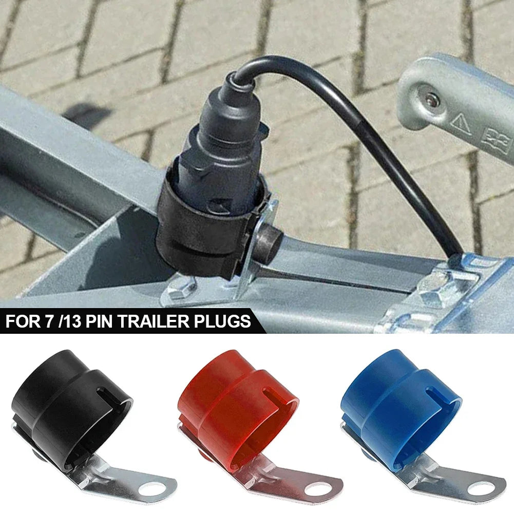 Round Trailer Plug Holder Connector Trailer Dirt Protection Plug ABS Adapter for 7 /13 Pin Plugs Truck Hitch Car Accessories