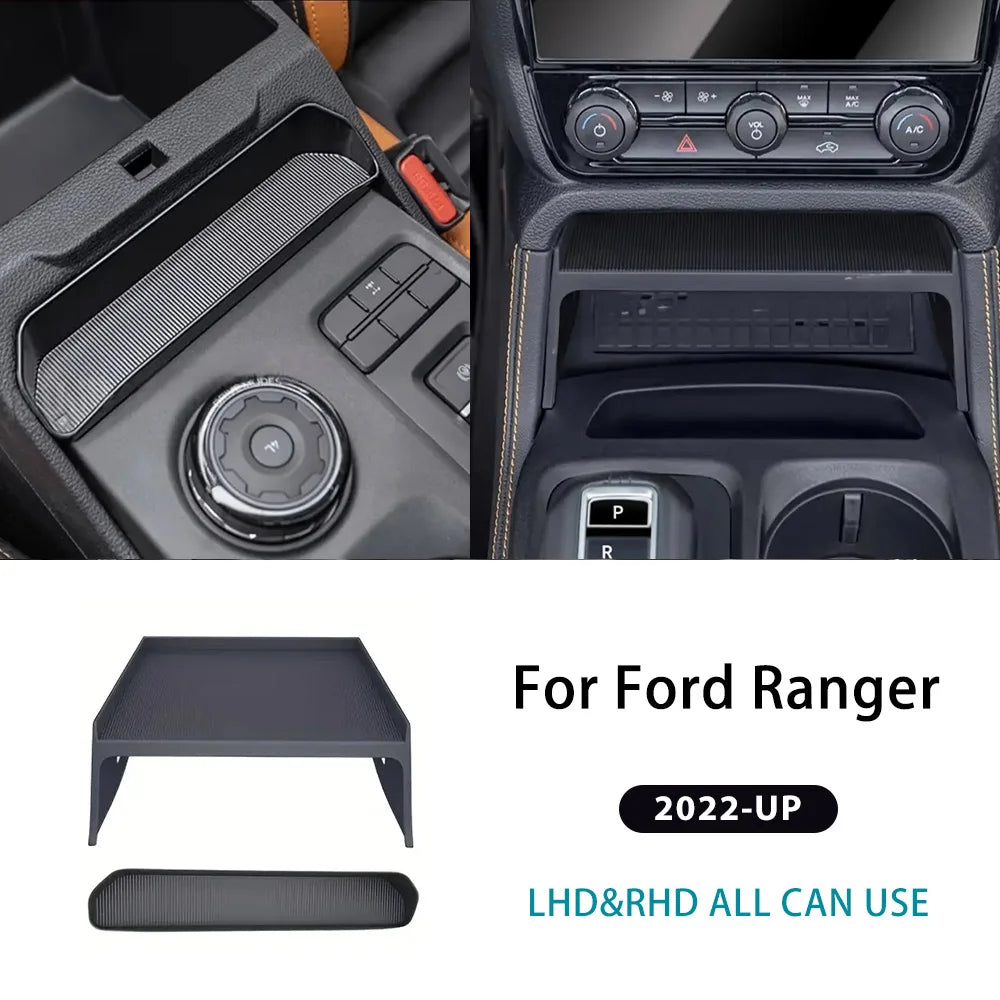 For Ford Ranger 2022 2023 2024 2025 Center Console Storage Box Set ABS Interior Decoration Car Modification Accessories