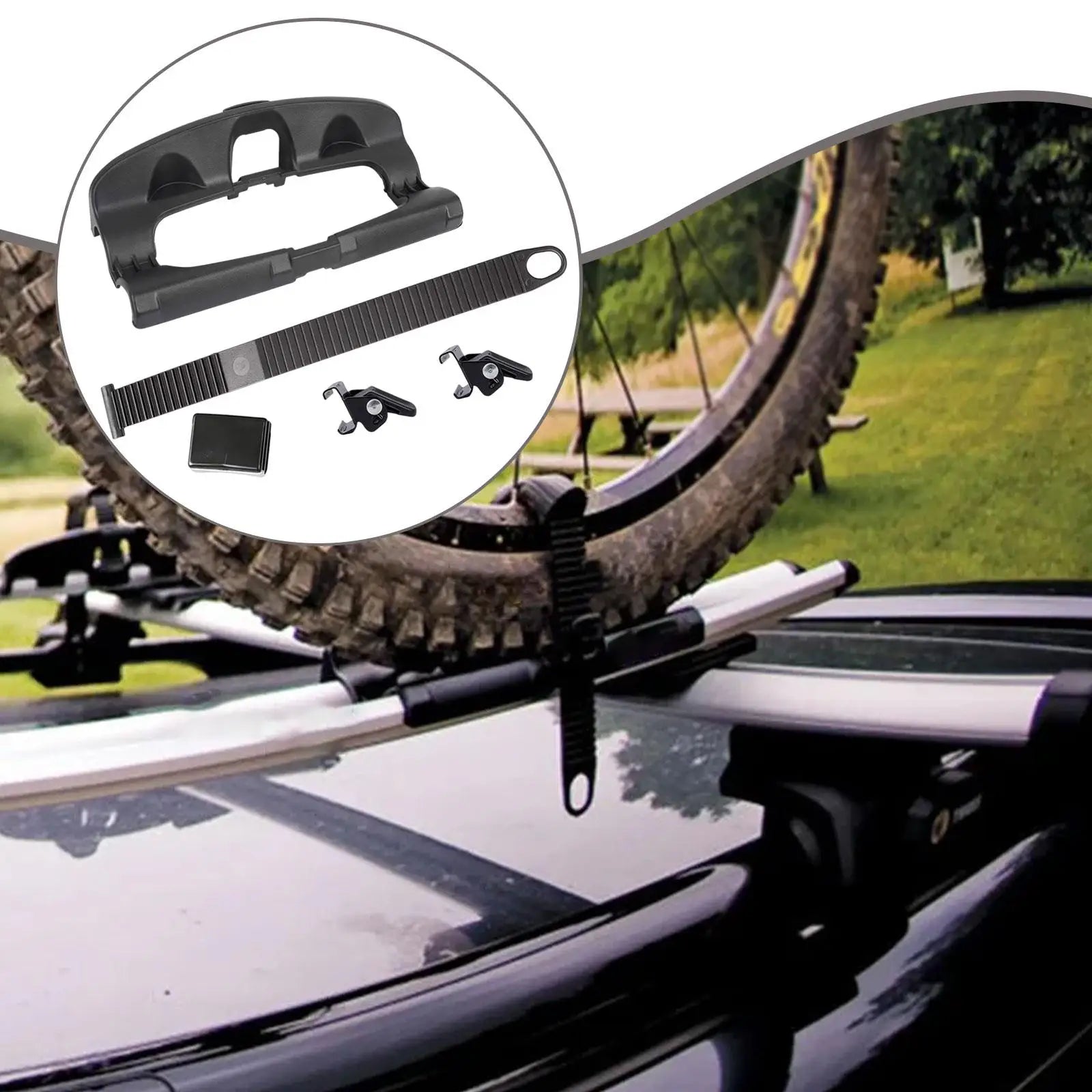 Wheel Strap Holder Heavy Duty Nylon Bike Accessory for Car SUV Truck Rear Wheel Transport