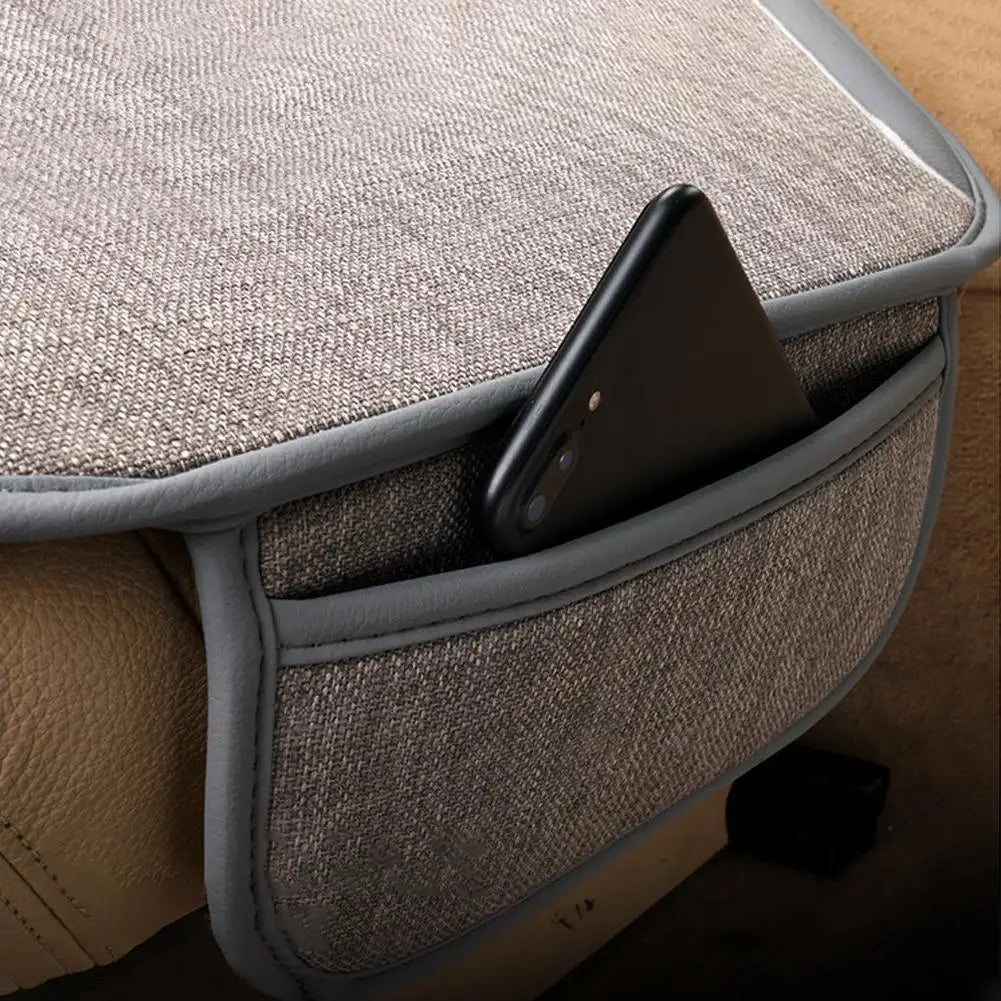 Car Flax Seat Cover Universal Front Seat Breathable Anti Scratch Protector Cushion Covers For Car Interior Accessories 2024
