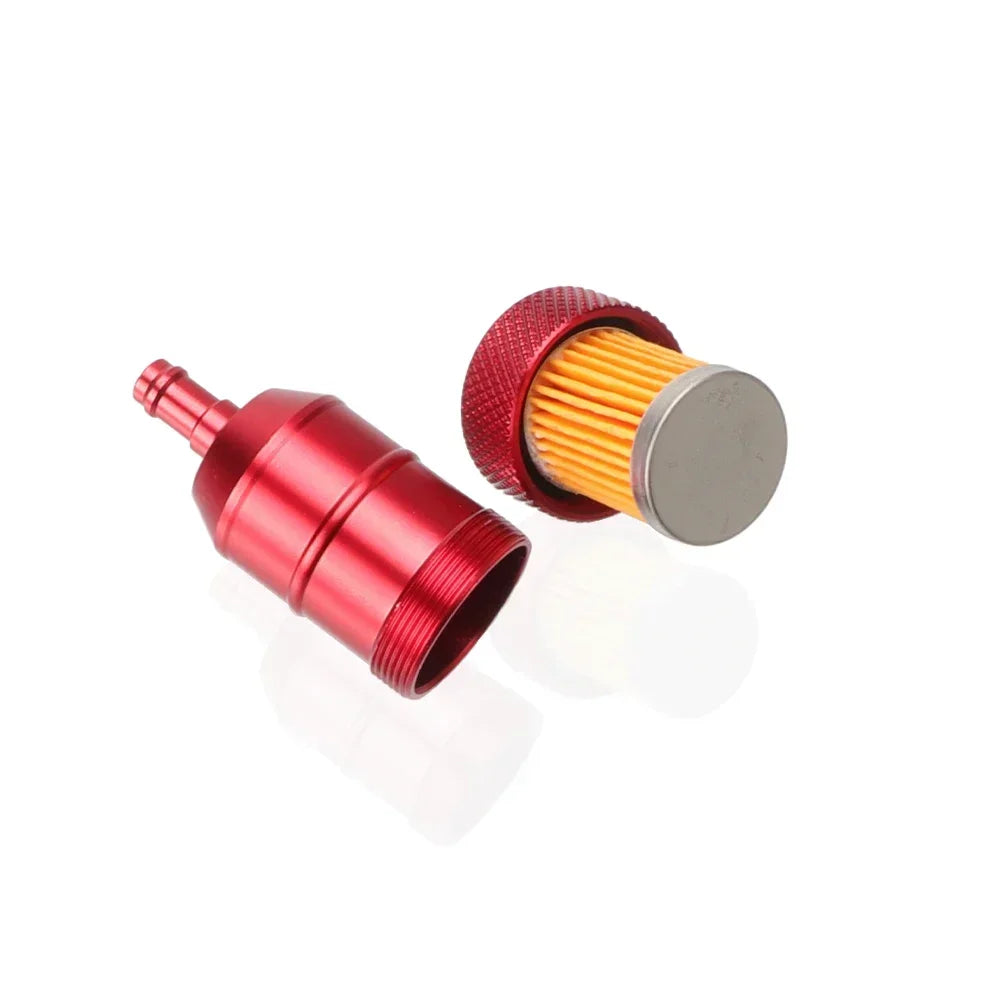 8mm CNC Aluminum Gasoline Cleaner +3/5 Pieces Reusable Cleanable Fuel Filter Motorcycle ATV Quad Inline Oil and Gas Fuel Filter