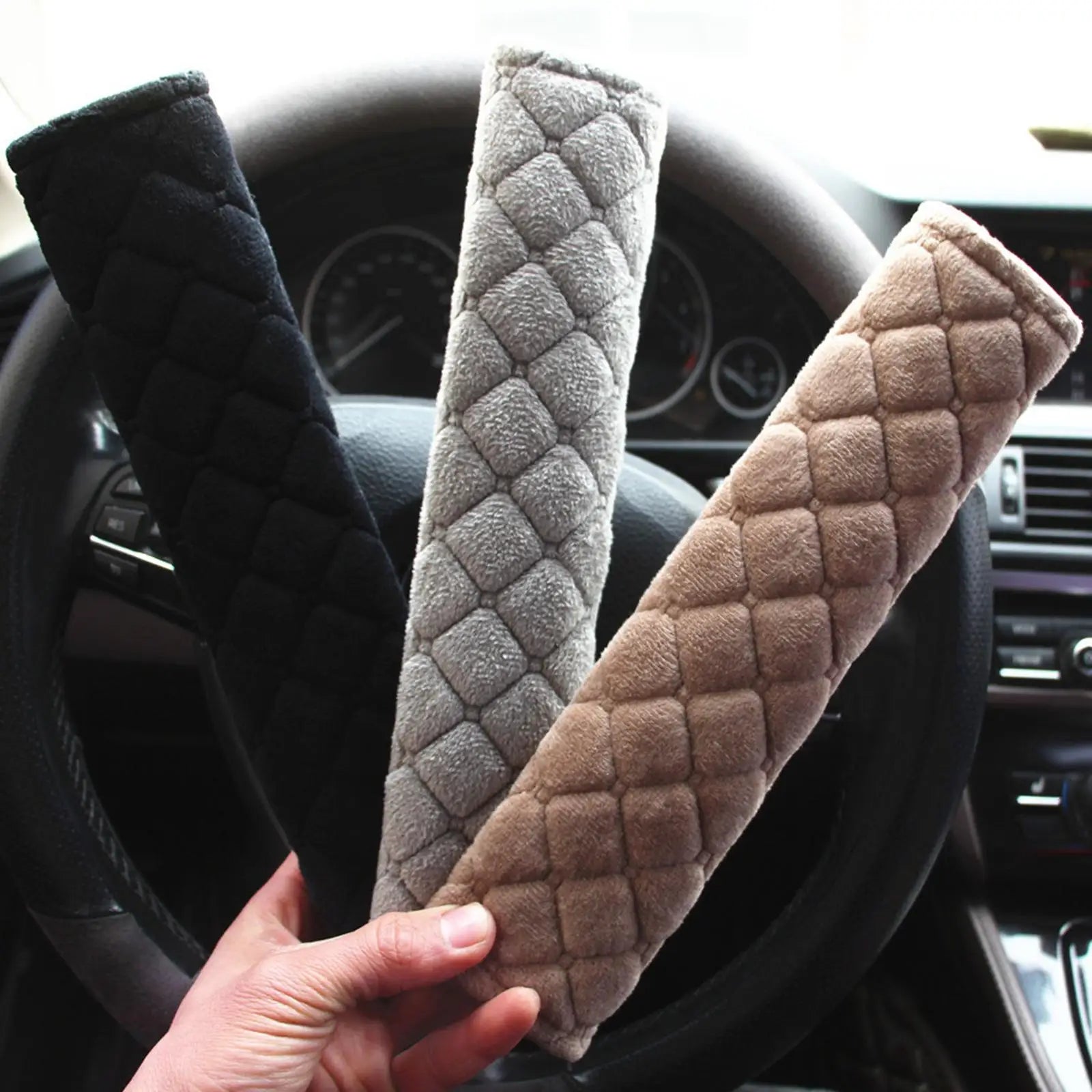 Car Soft Seat Belt Cover Auto Seat Belt Covers Safety Belts Shoulder Protection With Warm Plush Auto Interior Accessories