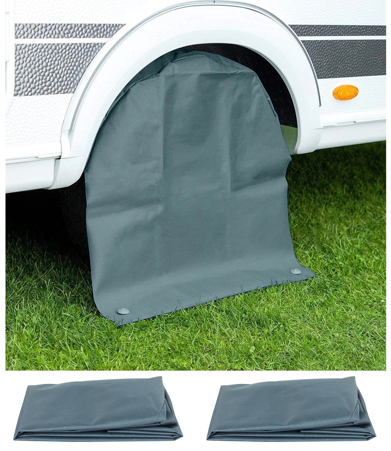 2Pcs L/XL 65/78cm For RV Truck Car Camper Motorhome Trailer Camping Caravan Wheel Cover Tire Cover Grey Wheels Bag Accessories