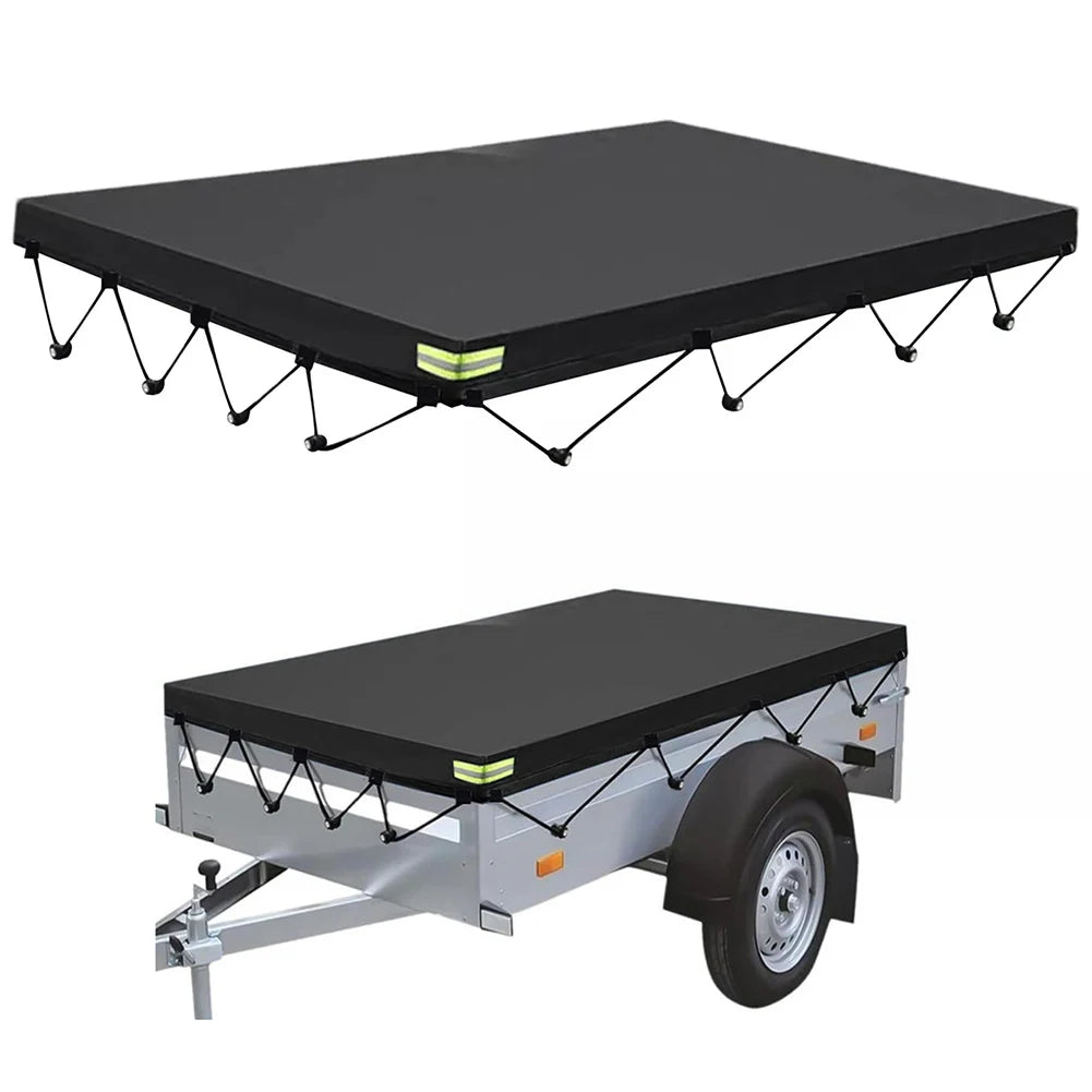 Waterproof Cover Trailer Tarpaulin Cargo Covering Custom Fit Coverage Elastic Webbing Multi-Purpose Use Protective Cover