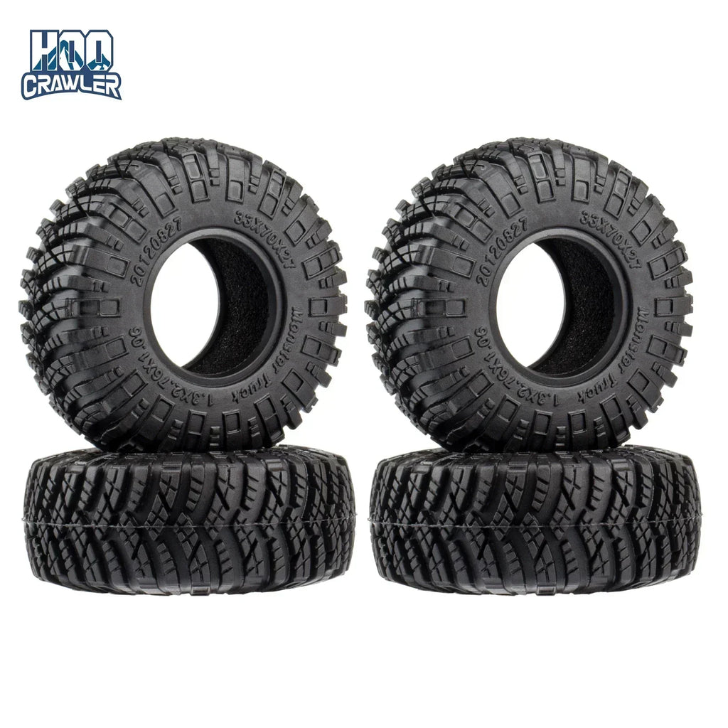 4PCS 1.3" Wheel tires 70*27mm Mud Terrain Tyre for 1/18 TRX4M 1/24 SCX24 RC Crawler Car
