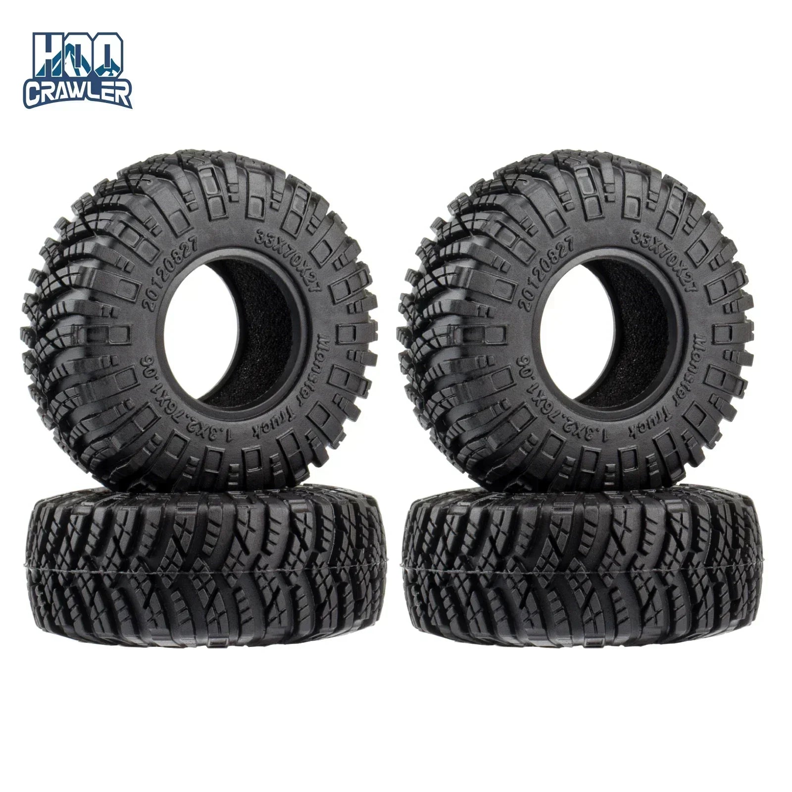 4PCS 1.3" Wheel tires 70*27mm Mud Terrain Tyre for 1/18 TRX4M 1/24 SCX24 RC Crawler Car