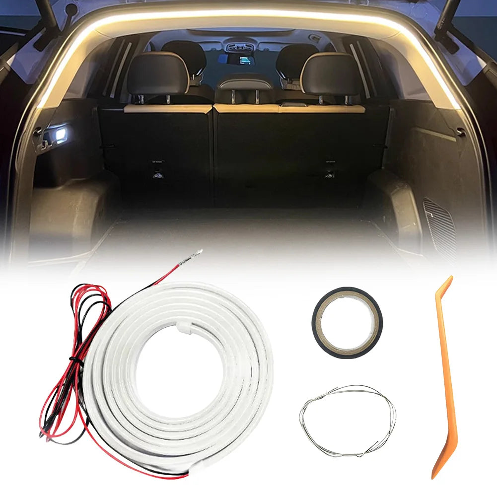 LED Car Trunk Light Strip Car High Brightness Trunk Lighting Ambient Light Interior Decor No Drilling Automatic Tail Box Light
