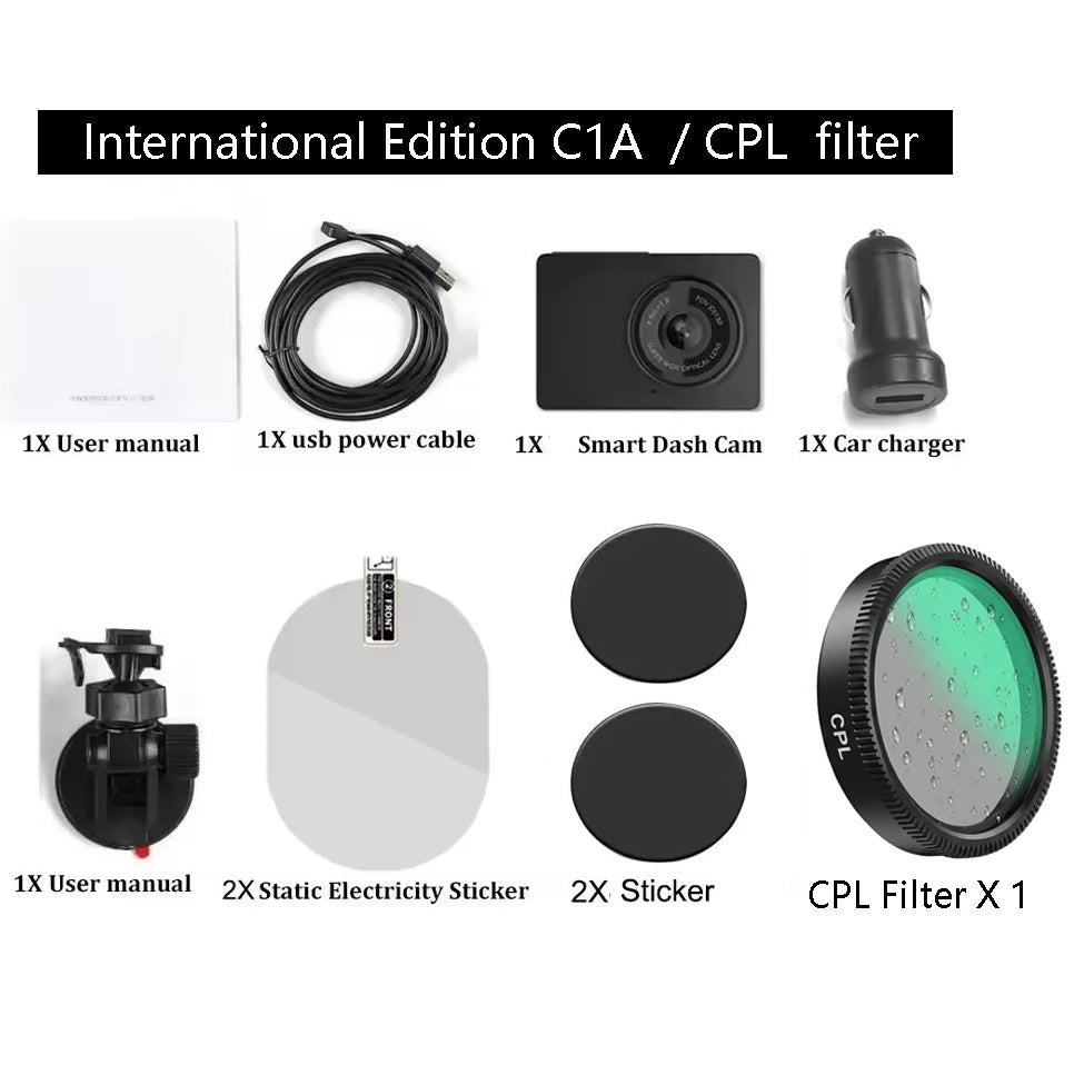 YI Smart Dash Cam For Car ADAS 2.7 Screen Full HD 1080P Dash Cam with Night Vision ADAS upgrade International Version