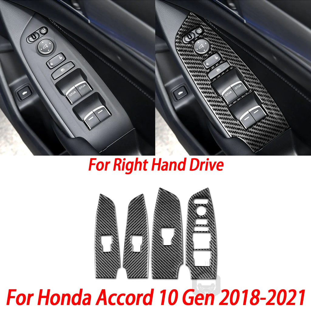 Interior Accessories Steering Wheel Central Armrest Panel Cup Holder For Honda Accord 10th Gen 2008—2021 Carbon Fiber Sticker