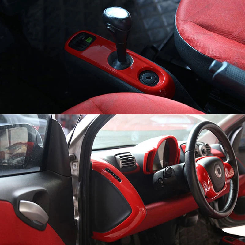 Car Interior Stickers For Smart Brabus 451 Fortwo Accessories Car Styling Steering Wheel Modification Protection Sticker