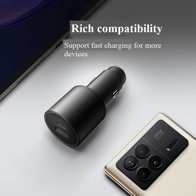 XIAOMI Car Charger 100w Fast Load Car Charger 100w Max 1a1c Fast Charging Dual-Port Usb-A Usb-C Smart Device Fully With Light