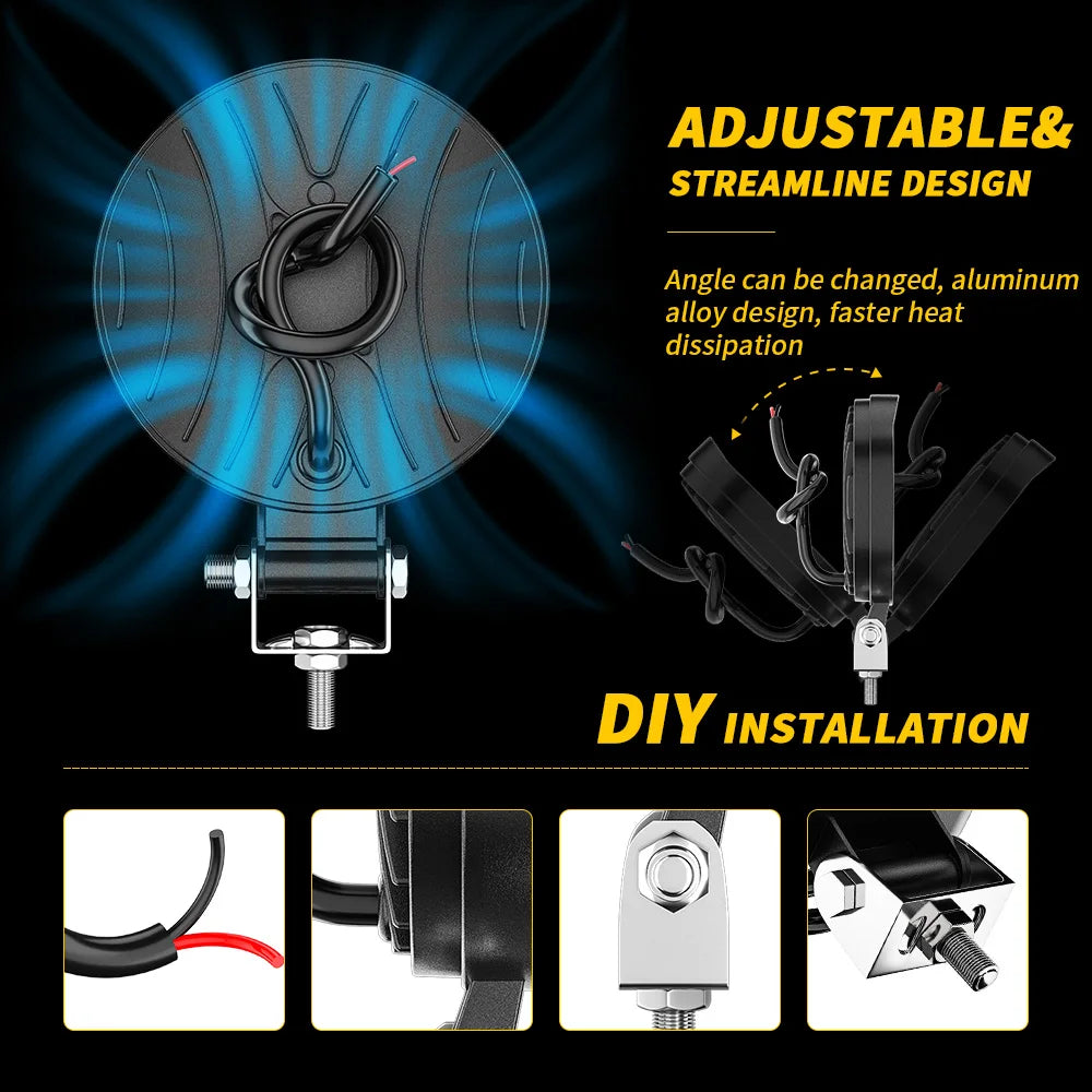 Car LED Work Light Private Model 3 Inch Round 21LED Floodlight Auxiliary Light Off-road Vehicle Modification Light