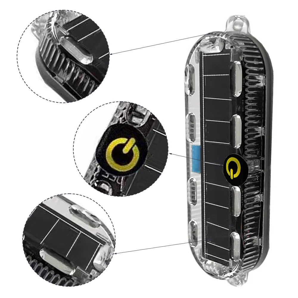 Car Rear LED Solar Strobe Warning Light  Emergency Light  Flashing Light  Waterproof for Cars Motorcycles Bikes Lorries