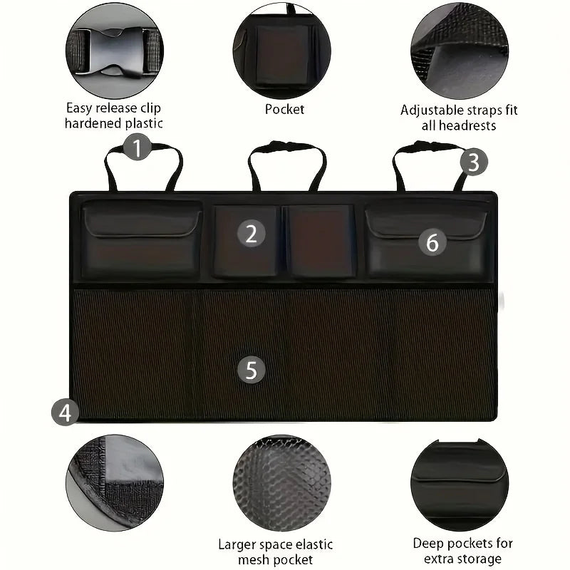 Car Trunk Organizer With 8 Pockets, Rear Seat Suspension Storage Solution, Ideal For SUVs And Trucks, Space Saving Expert