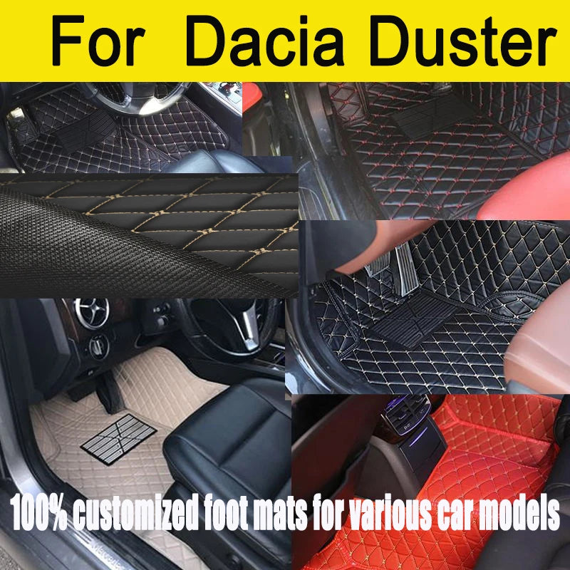 Custom Made Leather Car Floor Mats For Dacia Duster 2010 2011 2012 2013 2014 2015 2017 Carpets Rugs Foot Pads Accessories