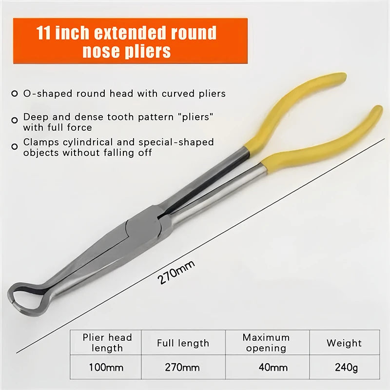 1Pc Premium Long Reach Spark Plug Pliers - Secure Ring Nose Design, Non-Slip Handles, Engine Maintenance Tool Efficient