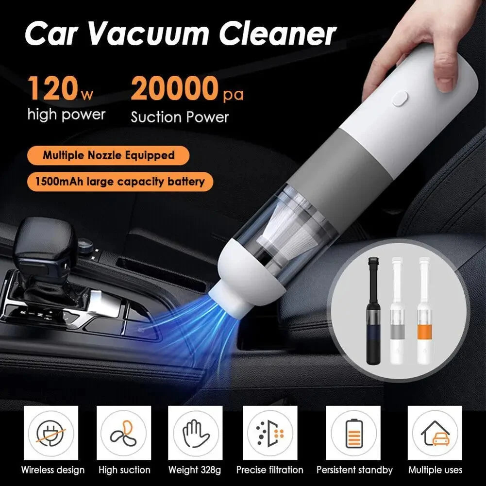 Powerful Car Vacuum Cleaner High Suction Mini Wireless Handheld Cyclonic Vacuum Dust Catcher Home Car Wet Dry Rechargeable