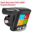 2025 Car Dash Recorder English & Russian Version Anto Detector X7- Plush Anti Laser DVR Dash Cam FHD 1920x1080P Video Recorder