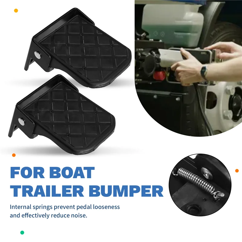 2 estribos plegables antideslizantes para caja de camioneta, parachoques de remolque de barco y escalera de portón trasero de camioneta, piezas exteriores de RV